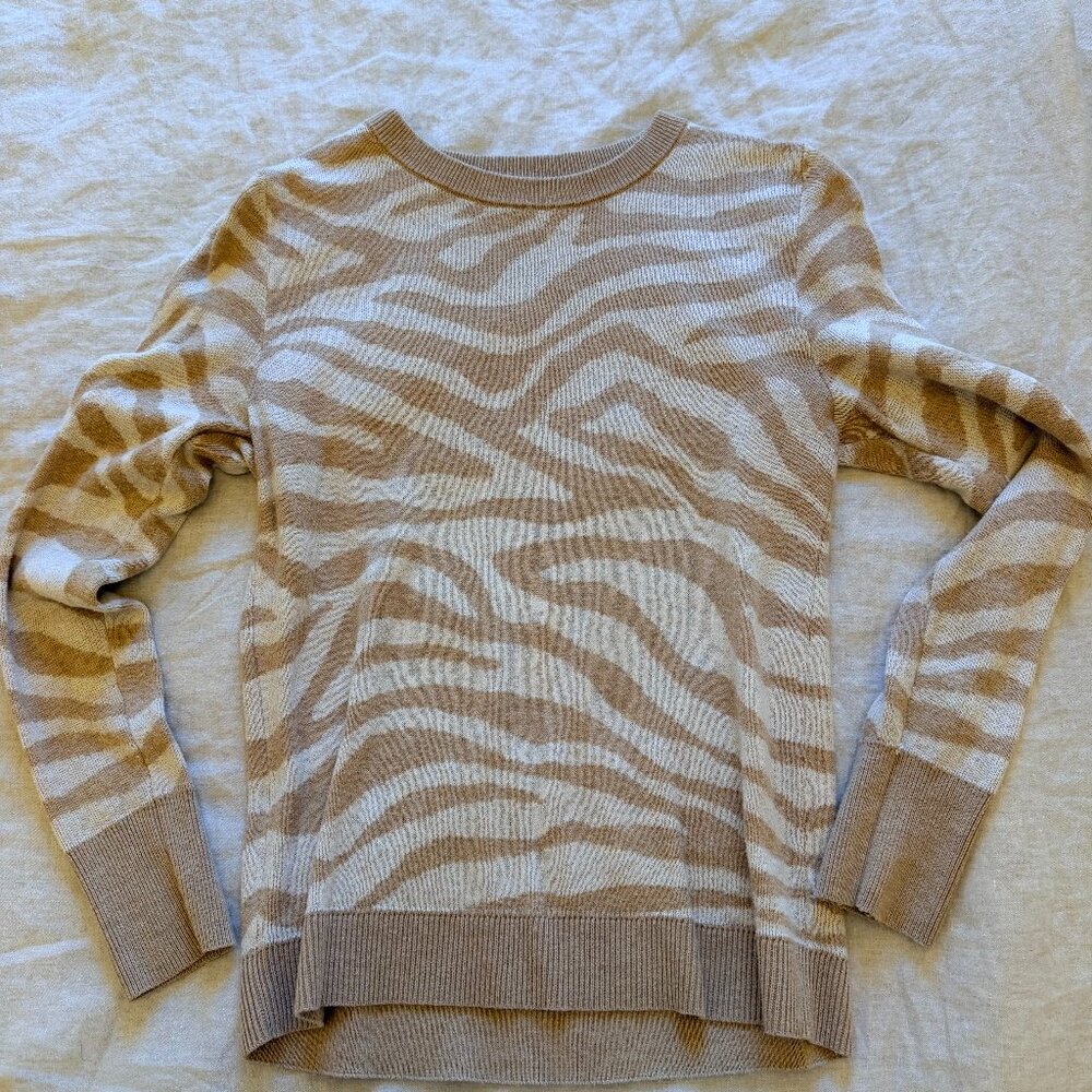 Beige Zebra Print Sweater